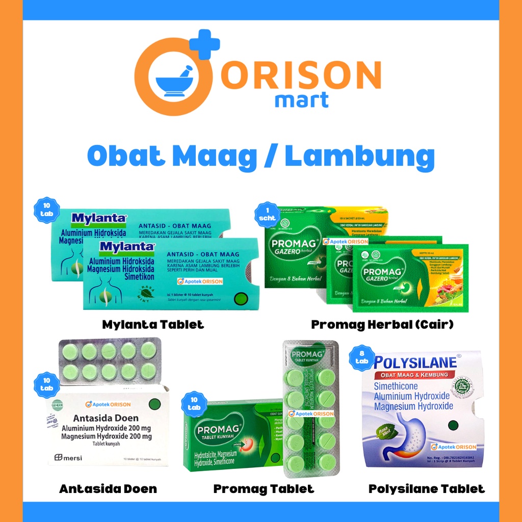 Jual Obat Eceran Sakit Maag Mylanta Promag Polysilane Antasida Doen