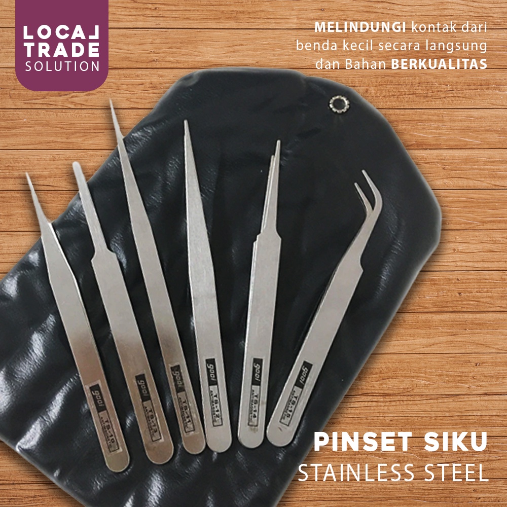 Jual Pinset Siku Lurus Stainless Anti Static Alat Penjepit Laboratorium