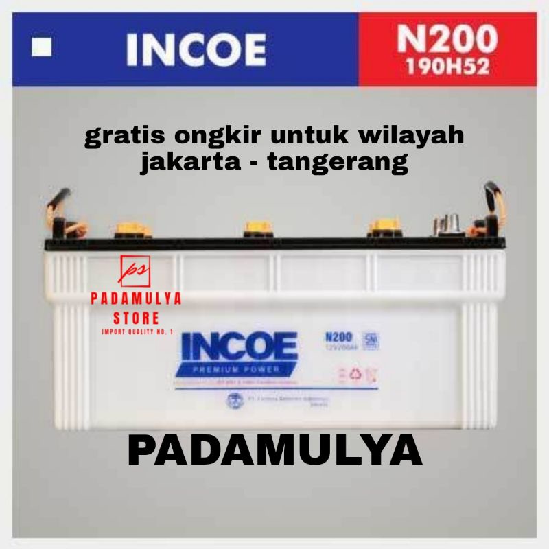 Jual Aki Basah Incoe N200 Premium 12V 200Ah 190H52 Battery Kapal Truck