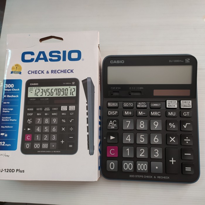 Jual CALKULATOR CASIO DJ 120D PLUS CHECK RECHECK 12 DIGITS 15 X20