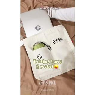 Jual Tas Tote Bag Totbag Totebag Wanita Kanvas Resleting Aesthetic