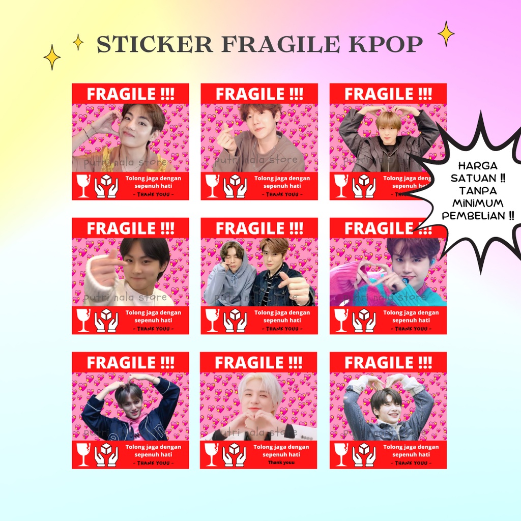 Jual Sticker Stiker Fragile Kpop Seal Custom Boy Group Version Bts Exo