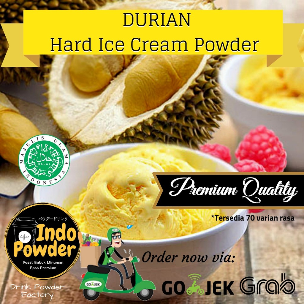 Jual Bubuk ICE CREAM Rasa DURIAN 1Kg Bubuk Es Krim Rasa Durian 1Kg