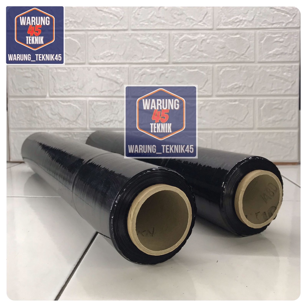 Jual PLASTIK WRAP WRAPPING WRAPING HITAM STRECH FILM 50 Cm X 200 M X 17