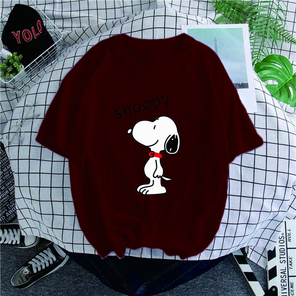 Jual KAOS SNOOPY SNOPPY SNOPY AND WOODSTOCK BAJU KAOS ATASAN WANITA