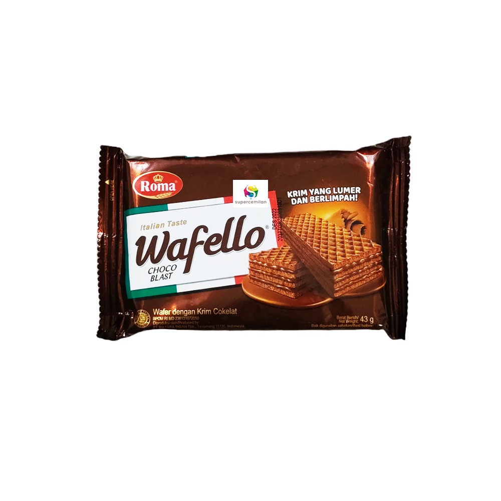 Jual Roma Wafello Vanilla Butter Caramel Choco Blast Wafer 43 Gram