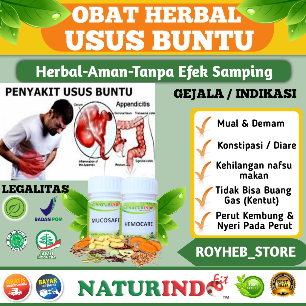 Jual Obat Usus Buntu Ampuh Tanpa Operasi Herbal Alami Hemocare