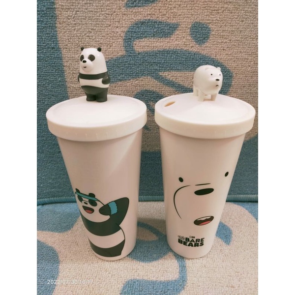 Jual Miniso X We Bare Bears Water Bottle With Straw Shopee Indonesia