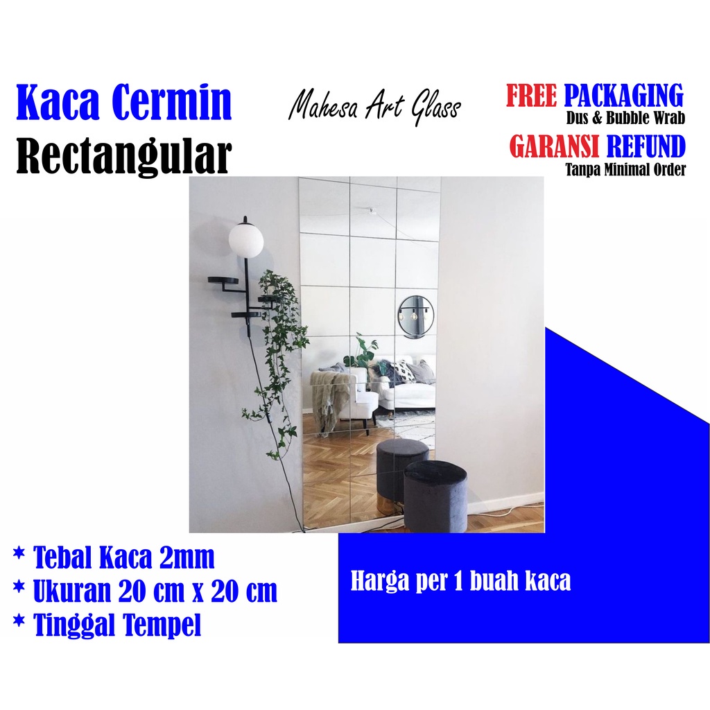 Jual Kaca Cermin Rectangular Mm Ukuran X Cm Shopee Indonesia