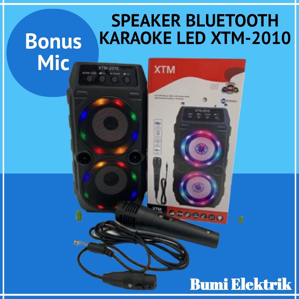 Jual SPEAKER BLUETOOTH XTM 2010 SPEAKER KARAOKE BONUS MIC MUSIK SUPER