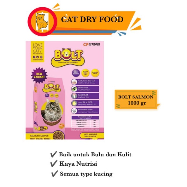 Jual Bolt Salmon Kg Makanan Kucing Berkualitas Shopee Indonesia