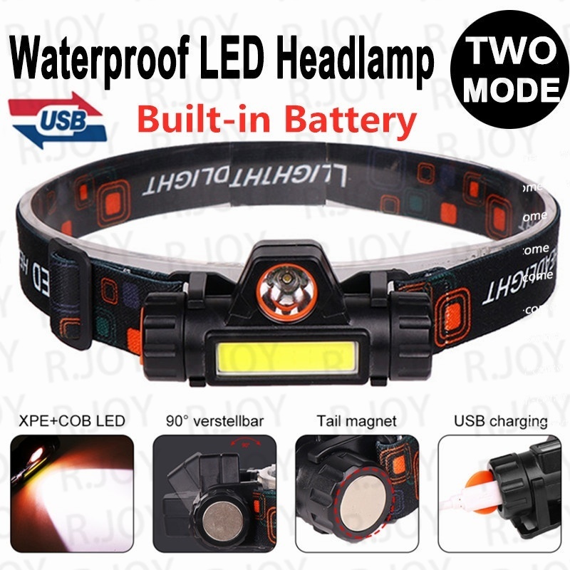 Jual Senter Kepala Led Cob Rechargeable Headlamp Headlight R Joy