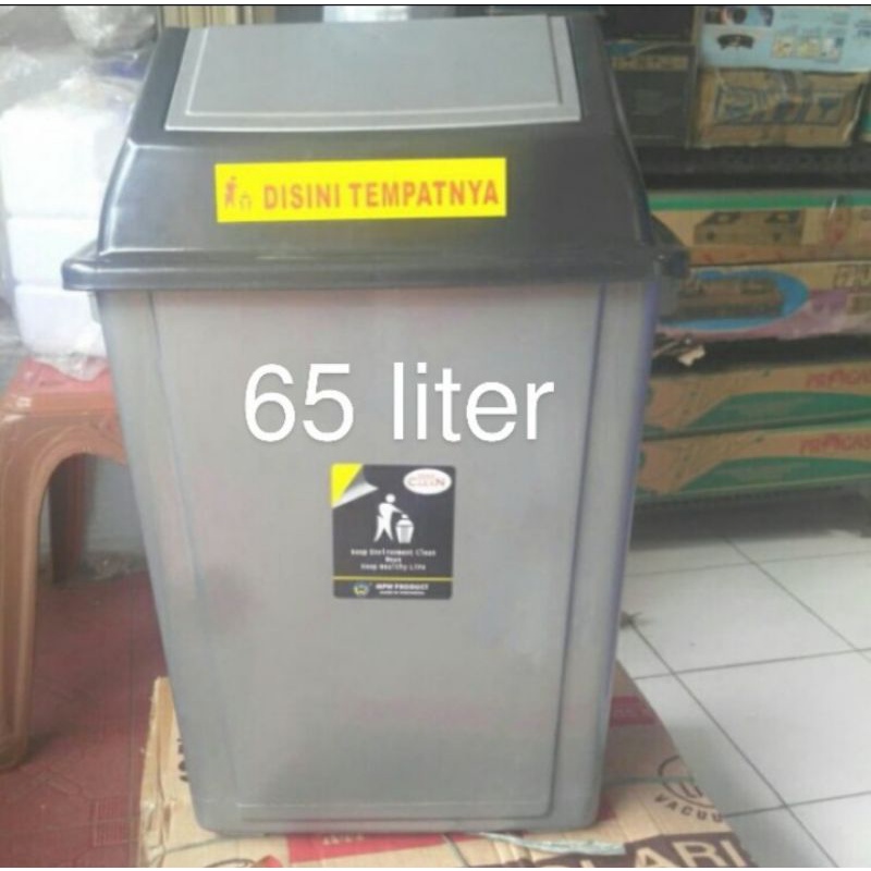 Jual TEMPAT SAMPAH BESAR 65 LITER BUKA TUTUP TONG SAMPAH JUMBO 65 LITER