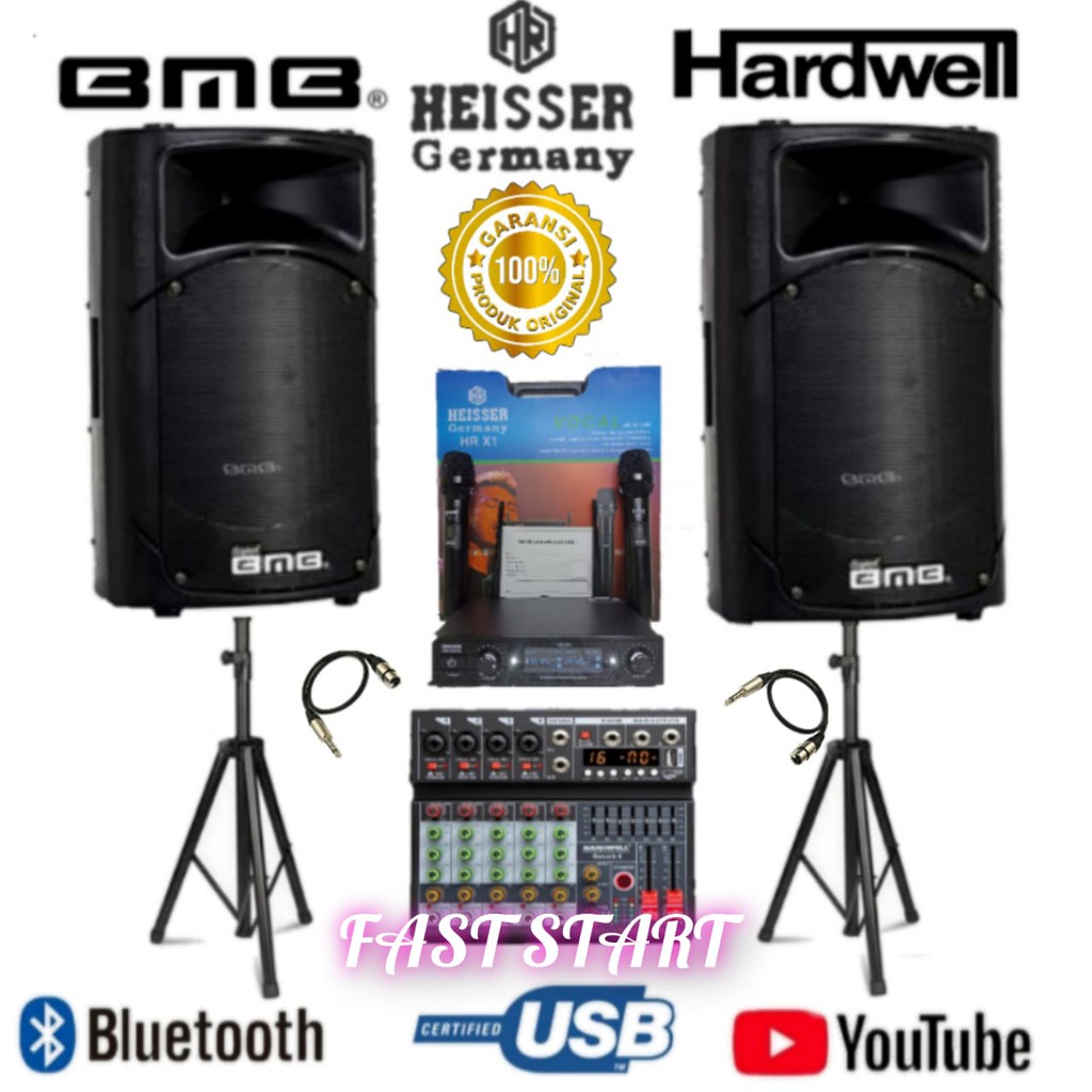 Jual Paket Sound System BMB Speaker Aktif 15 Inch Mixer Original