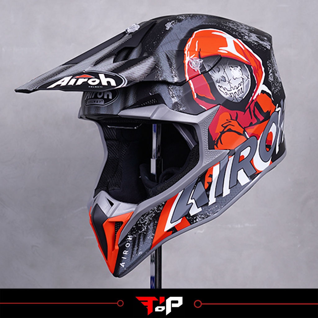 Jual AIROH WRAAP ALIEN RED BLACK 2022 HELM FULL FACE MOTOCROSS HELMET