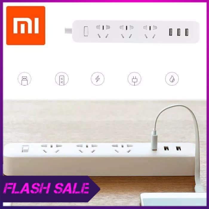 Jual Stop Kontak Xiaomi Mi Smart Power Strip Colokan Adaptor 3 Usb Port