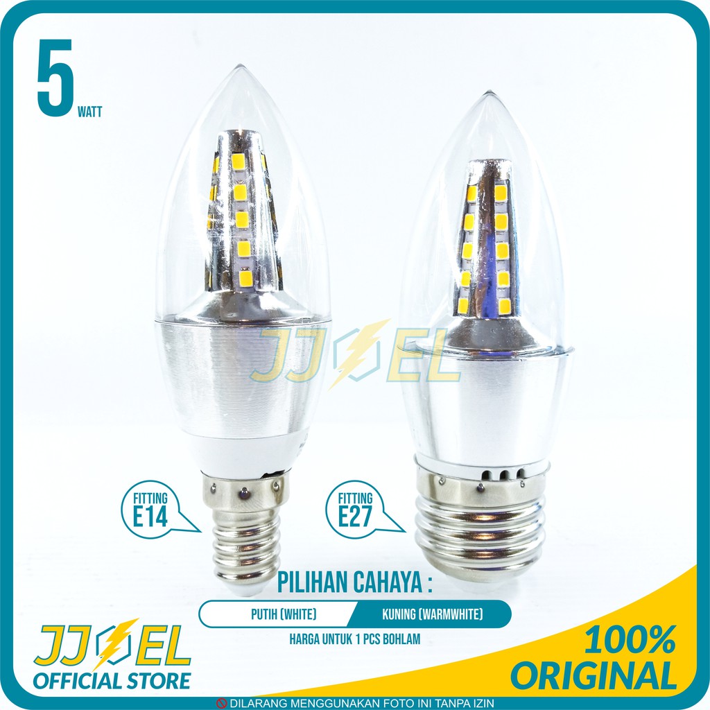 Jual Lampu Candle Led Watt E E Bohlam Lampu Hias Gantung Putih