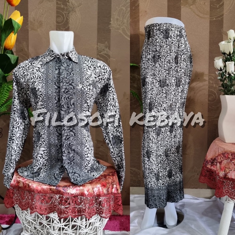 Jual ROK PLISKET BATIK COUPLE BAJU BATIK COUPLE BATIK SET SETELAN