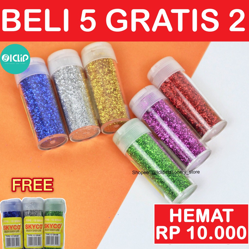 Jual Glitter Serbuk Warna Glitter Bubuk Gr Glitter Powder Merek