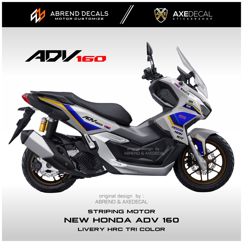 Jual Striping Honda ADV 160 New Livery Hrc Racing Stiker Motor ADV