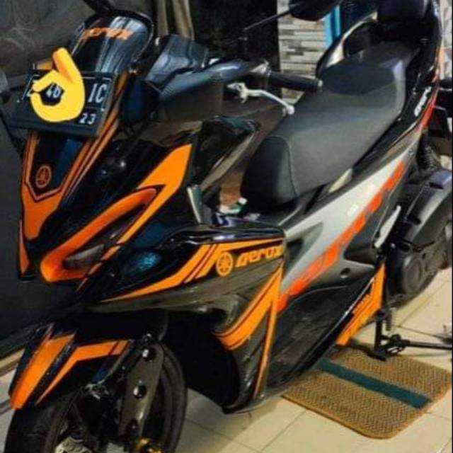 Jual Paket Full Set Body Bodi Predator Yamaha Aerox Grafist Hitam