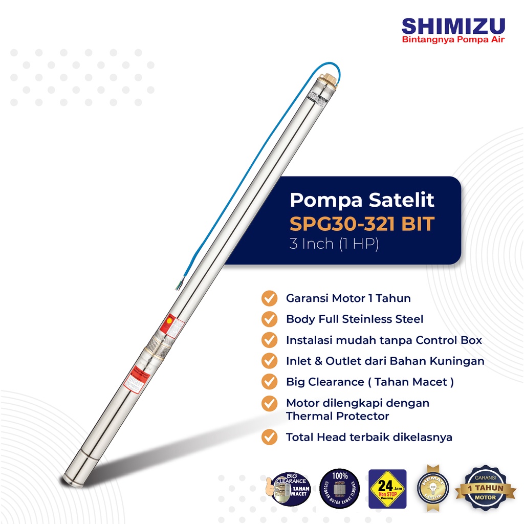 Jual Mesin Pompa Air Celup Sumur Dalam Submersible Shimizu SPG30 321