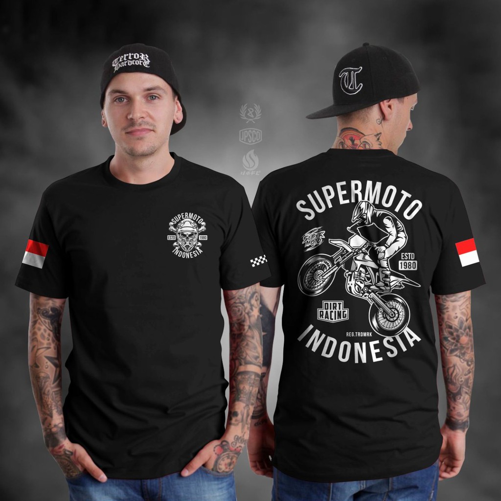 Jual KAOS SUPERMOTO INDONESIA MOTORCROSS DIRT RACING BAJU SUPERMOTO