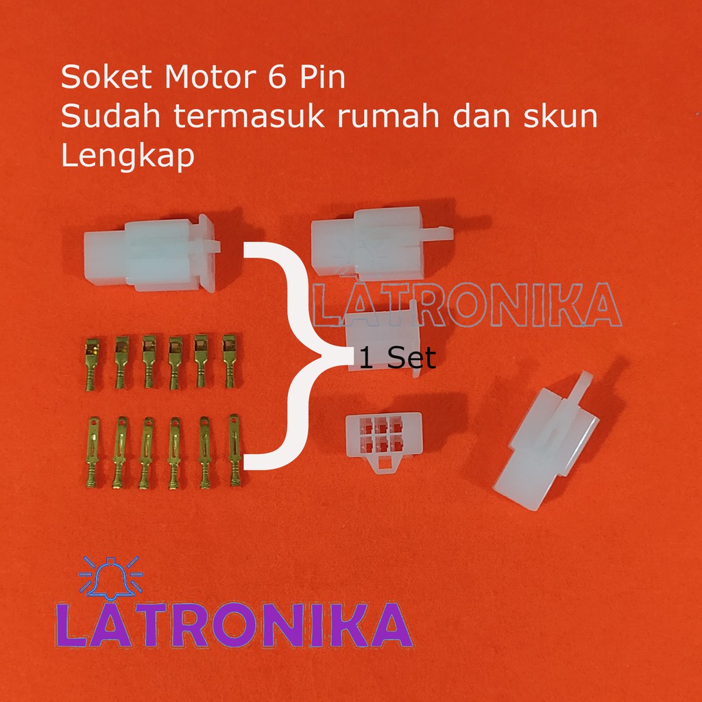 Jual Soket Motor Pin Kecil Skun Lengkap Socket Pin Konektor Kabel