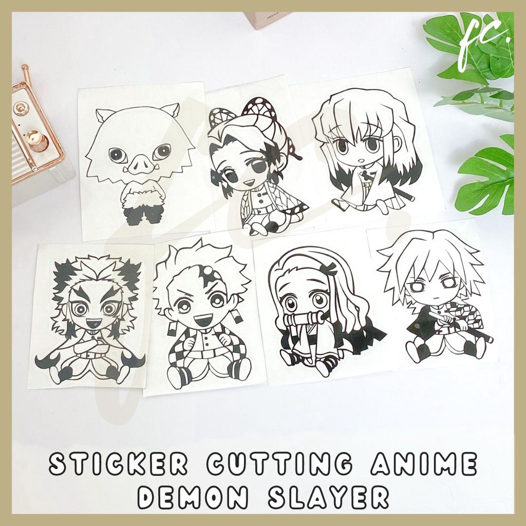 Jual Stiker Cutting Anime Manga Demon Slayer Kimetsu No Yaiba Kartun