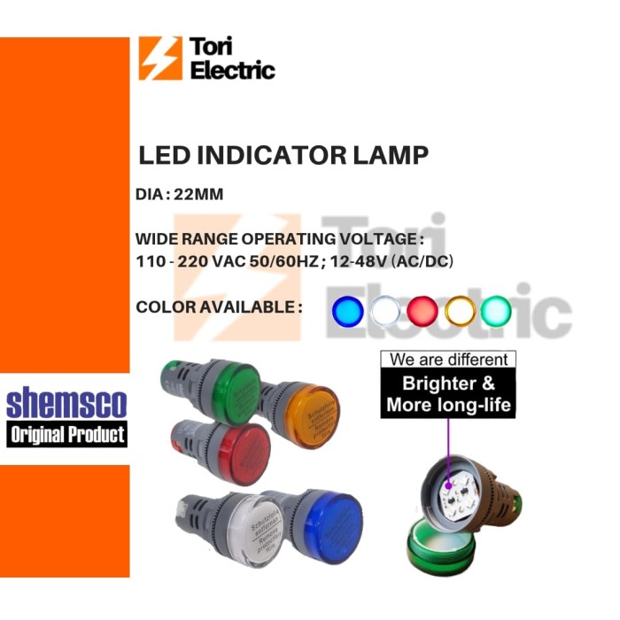 Jual Shemsco Pilot Lamp Indicator Lamp Lampu Indikator Panel Led Mm W