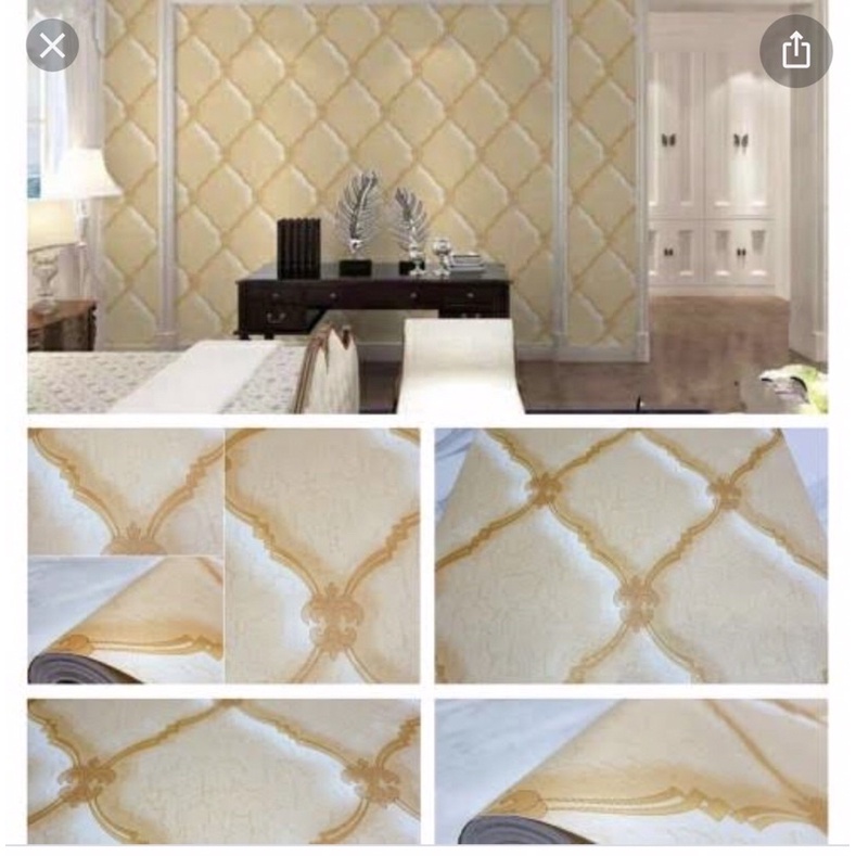 Jual Wallsticker Wallpaper Sticker Dinding Motif Batik Ketupat Gold