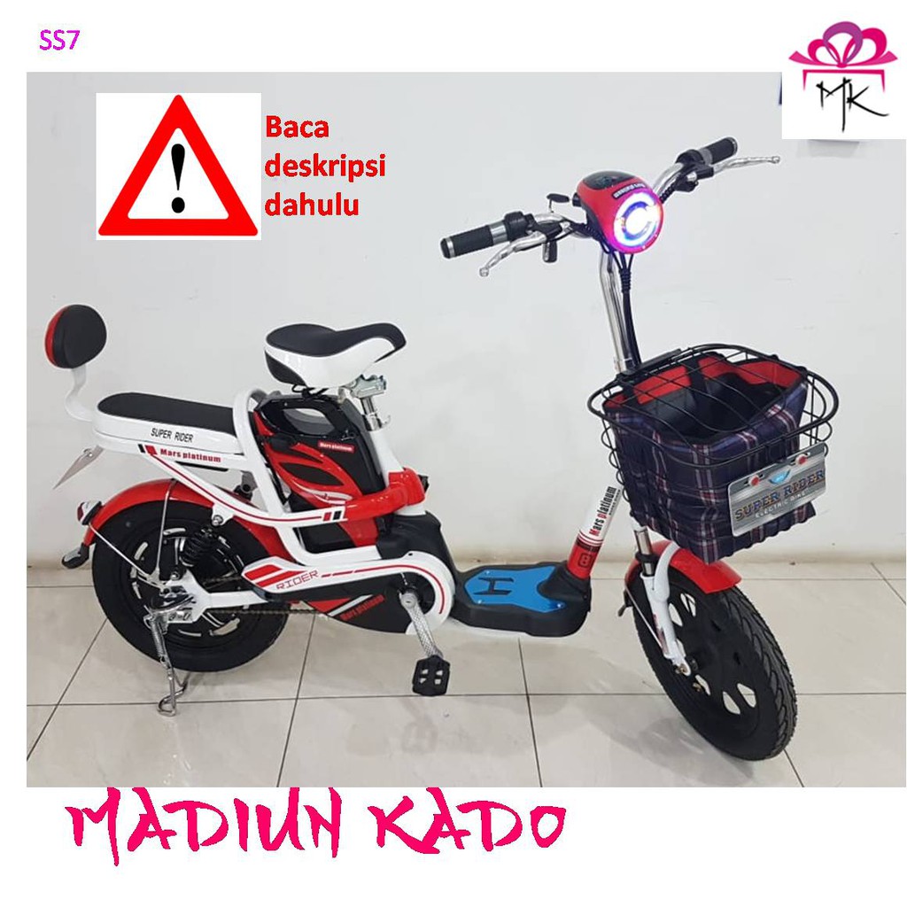 Jual Sepeda Listrik Super Rider Mars Platinum Roda 16 Inch Shopee