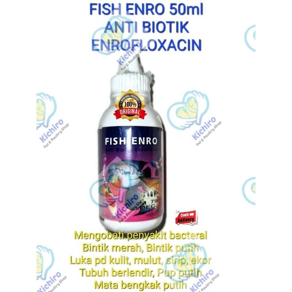 Jual Fish Enro 50 Ml Antibiotik Enrofloxacin Boster Mengobati Luka