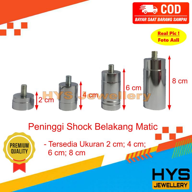 Jual COD Peninggi Shock Belakang Matic Model Tabung Ukuran 2 4 6 8