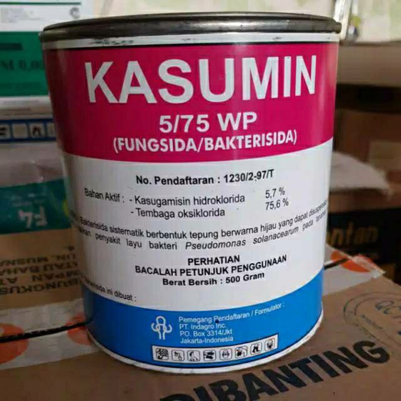 Jual Fungisida Plus Bakterisida Sistemik KASUMIN 5 75 WP 500 Gram