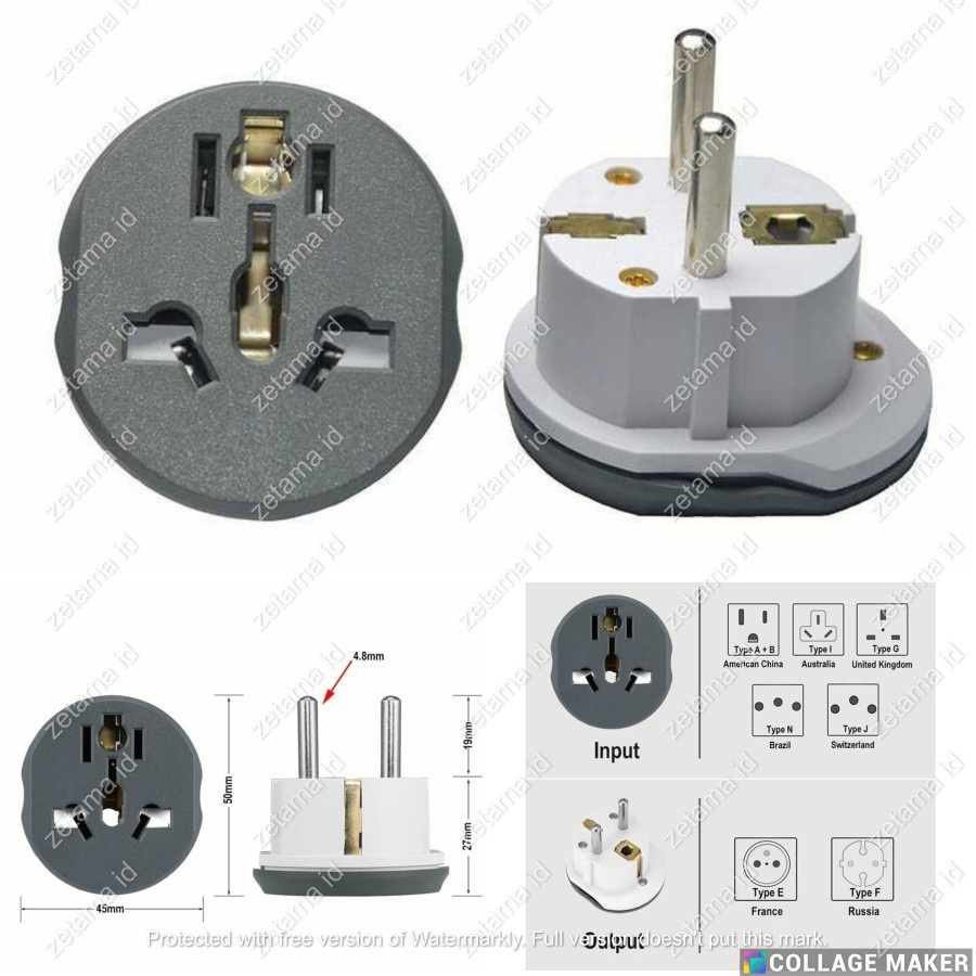 Jual Steker Adaptor Converter Universal Travel Adapter Au Us Uk Eu Plug