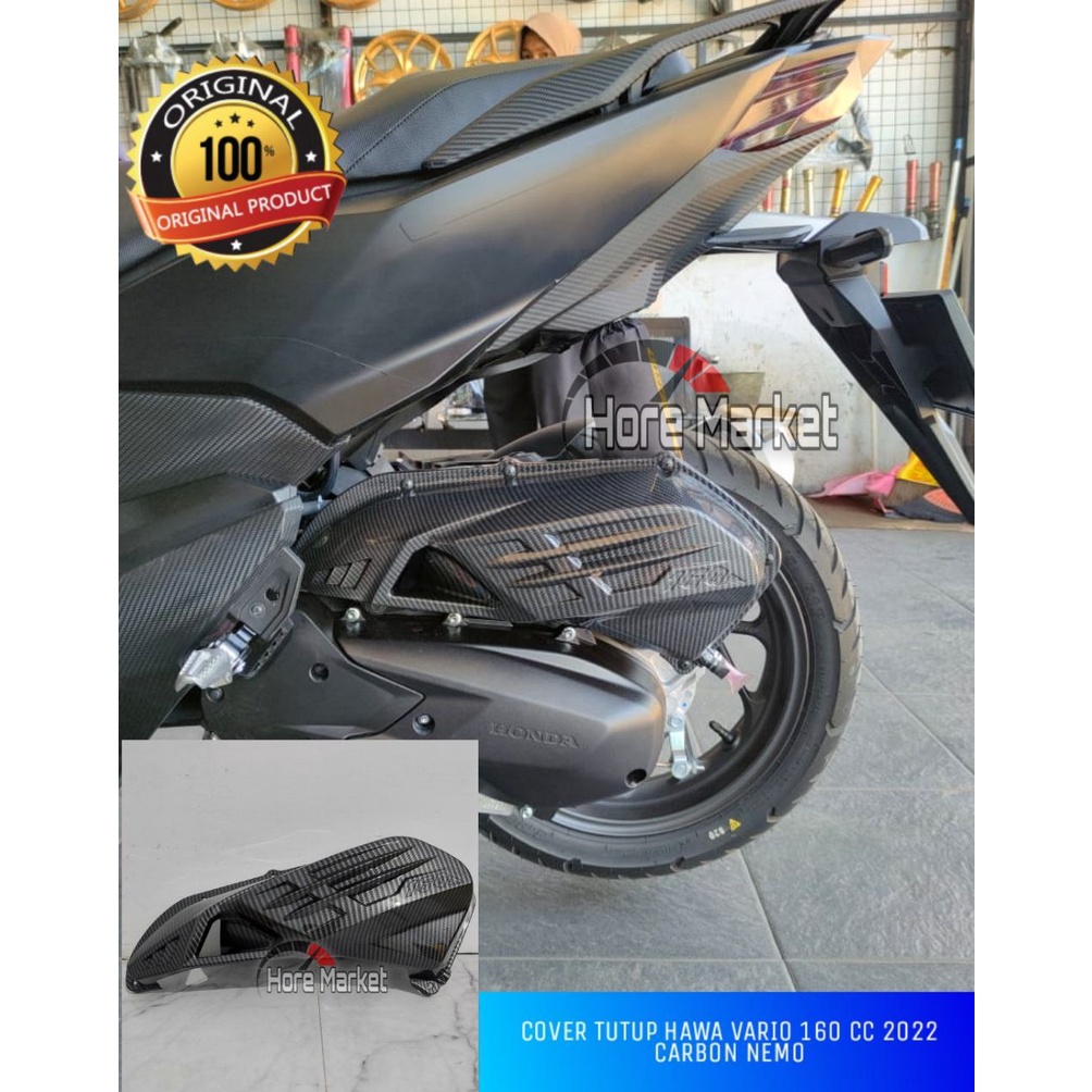 Jual TUTUP COVER HAWA VARIO 160 CC 2022 CARBON NEMO TUTUP FILTER NEW