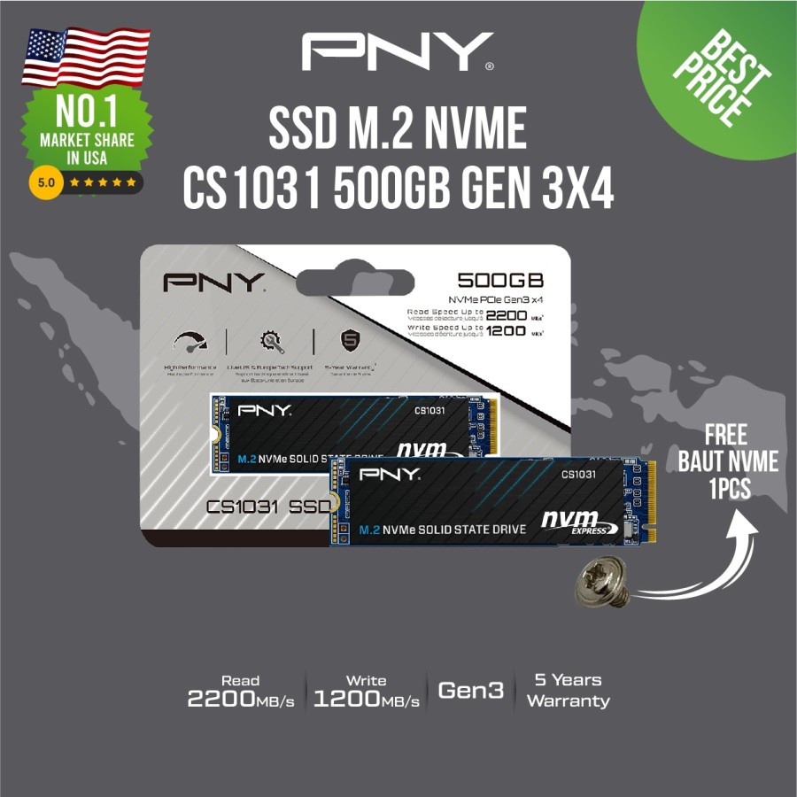 Jual Ssd Pny M Nvme Cs Gb Garansi Resmi Shopee Indonesia