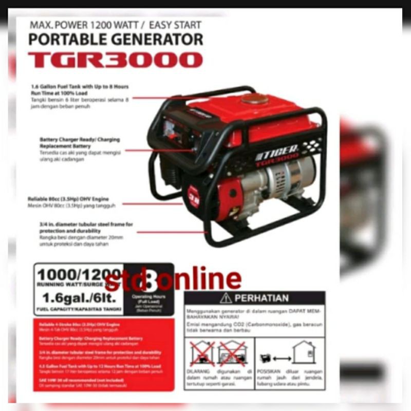 Jual Tgr Genset Tiger Generator Tgr Watt Shopee Indonesia