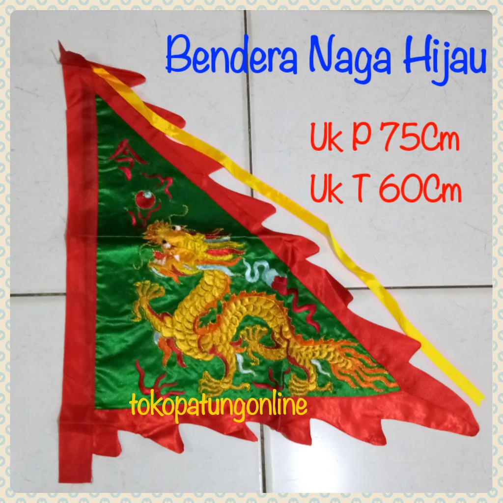 Jual Bendera Naga Bordir Import Hijau 01 Shopee Indonesia