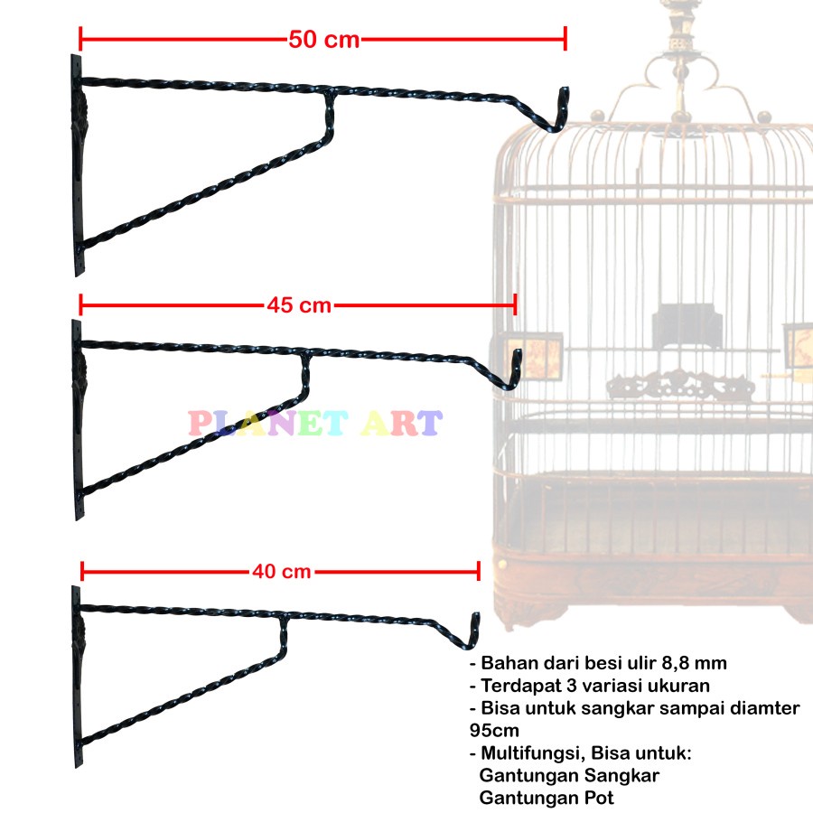 Jual Tempat Gantungan Sangkar Burung Dinding Gantungan Besi Kandang