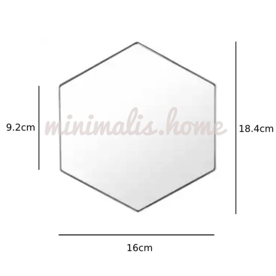 Jual Hexagonal Cermin Tempel Kaca Sticker Segi Enam Hexagon Mirror