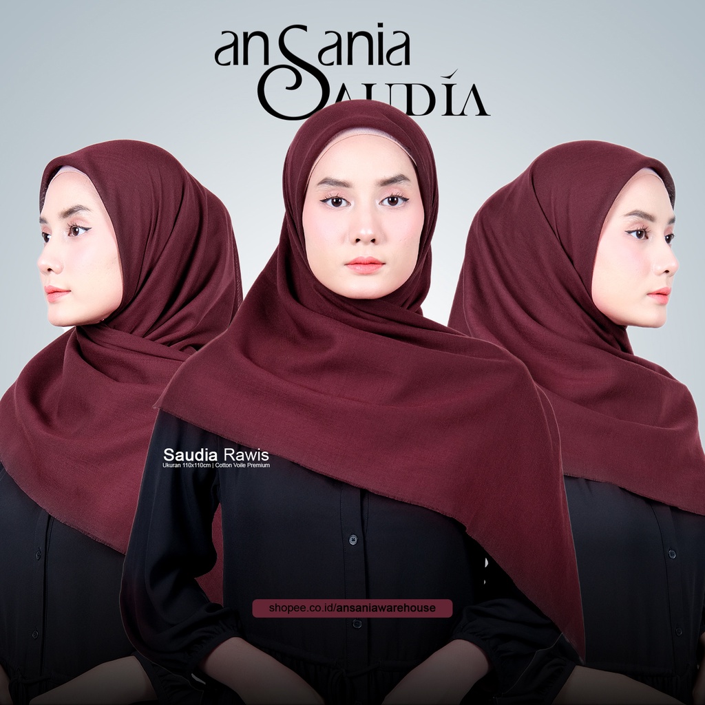 Jual Saudia Rawis Segi Empat Hijab Kerudung Jilbab Saudia Rawis Polos