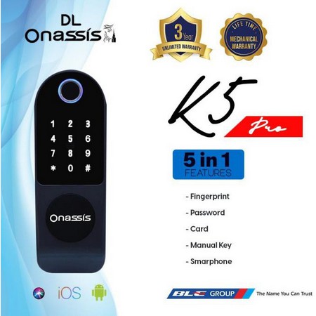 Jual Onassis Smart Lock K5 Pro Kunci Digital Onassis K5 Pro Pintu Besi