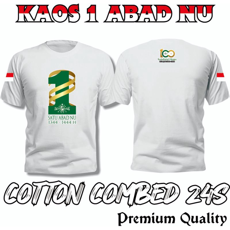 Jual Kaos Satu Abad NU 1 Abad Nahdlatul Ulama Bahan Tebal Cotton