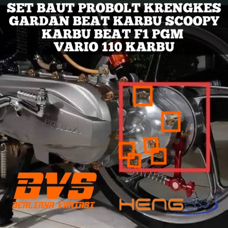 Jual Set Baut Probolt Krengkes Original Heng Beat Karbu Scoopy Karbu