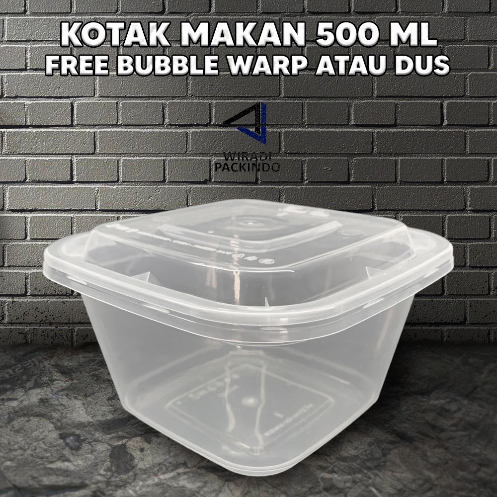 Jual Thinwall Square 500ml Food Container Box Kotak Makan Plastik