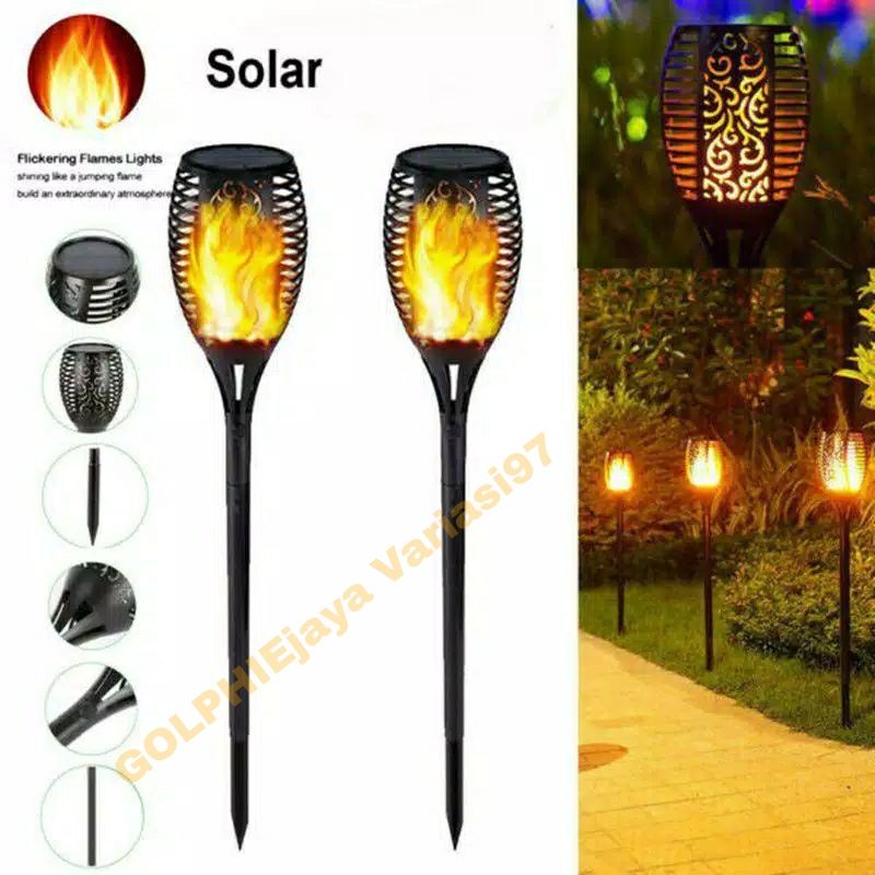 Jual Lampu Taman Obor Led Tenaga Surya Lampu Api Taman Tancap Solar