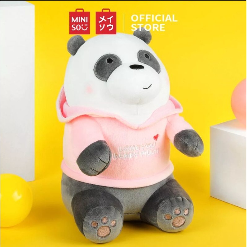 Jual Miniso X We Bare Bears Lovely Sitting Plush Toy Icebear Panda