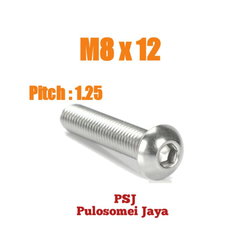 Jual Baut L Button M8 X 12 Baut Button L M8 X 12 SUS 304 Shopee